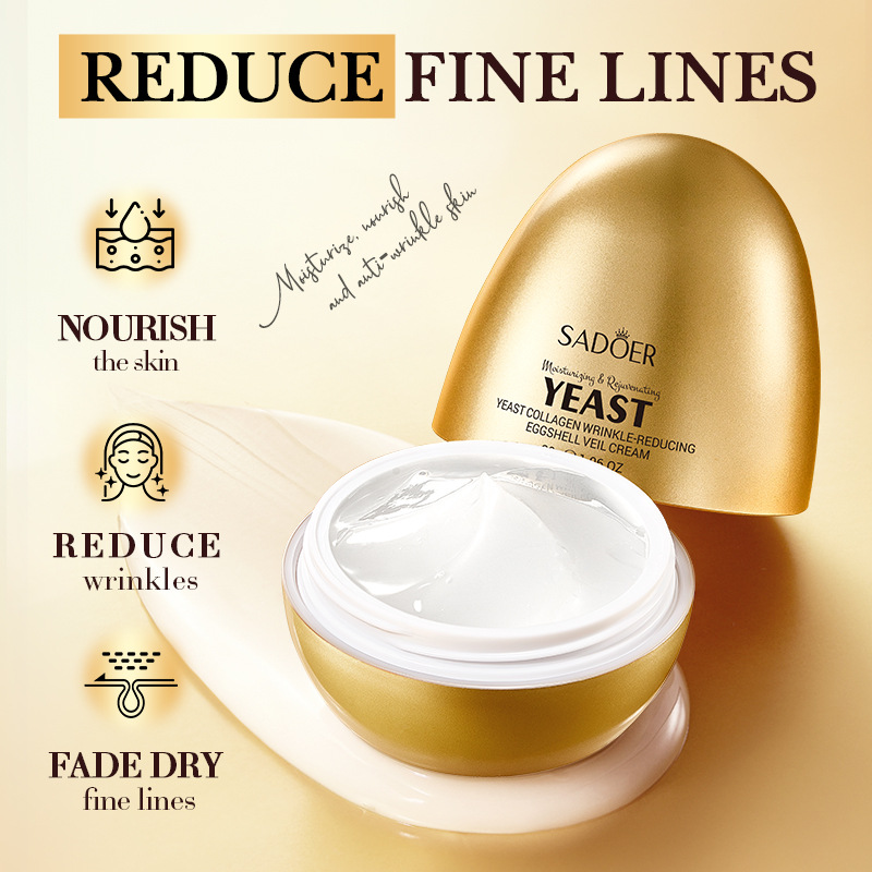Cross-border export wholesale of SADOER Yeast Collagen Anti-Wrinkle Egg Shell Veil Cream Moisturizing Mask in English details Picture