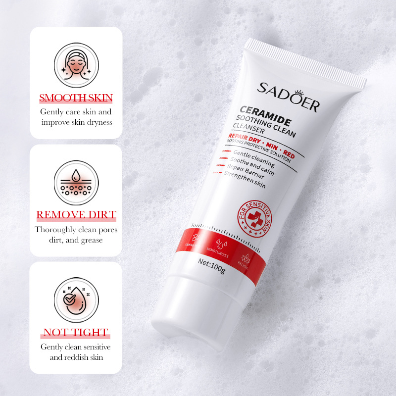 Cross-border wholesale of all-English SADOER ceramide Soothing Facial cleanser Specification drawing