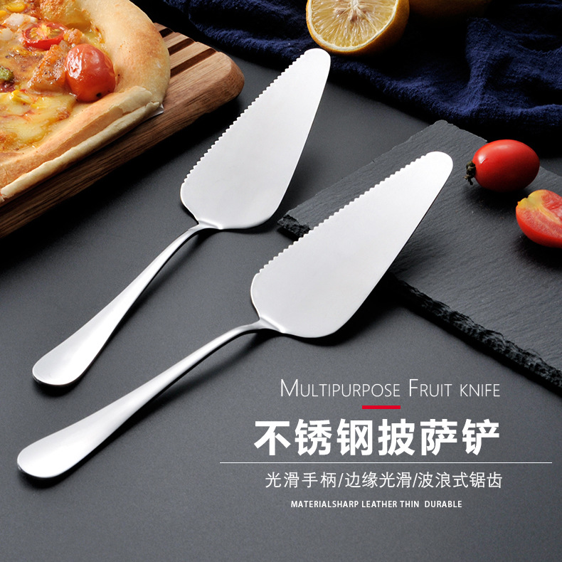 Factory wholesale stainless steel baking tools, pizza spatulas, dessert mooncake knives and forks, cake spatulas, restaurant household logos full figure