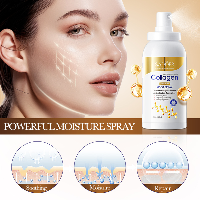 SADOER Bone Collagen Anti-wrinkle Moisturizing Spray Hydrating Toner Spray Cross-border export wholesale Application Scenario