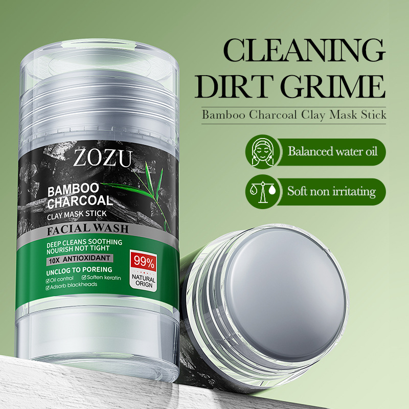 All-english ZOZU bamboo charcoal cleaning oil-control mud film stick pore adsorption cleaning mud cross-border export wholesale details Picture