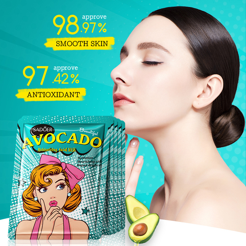 All-english SADOER Avocado Plant Extract Moisturizing Goddess Mask, Hydrating and Moisturizing Mask Patch Cross-border export wholesale details Picture