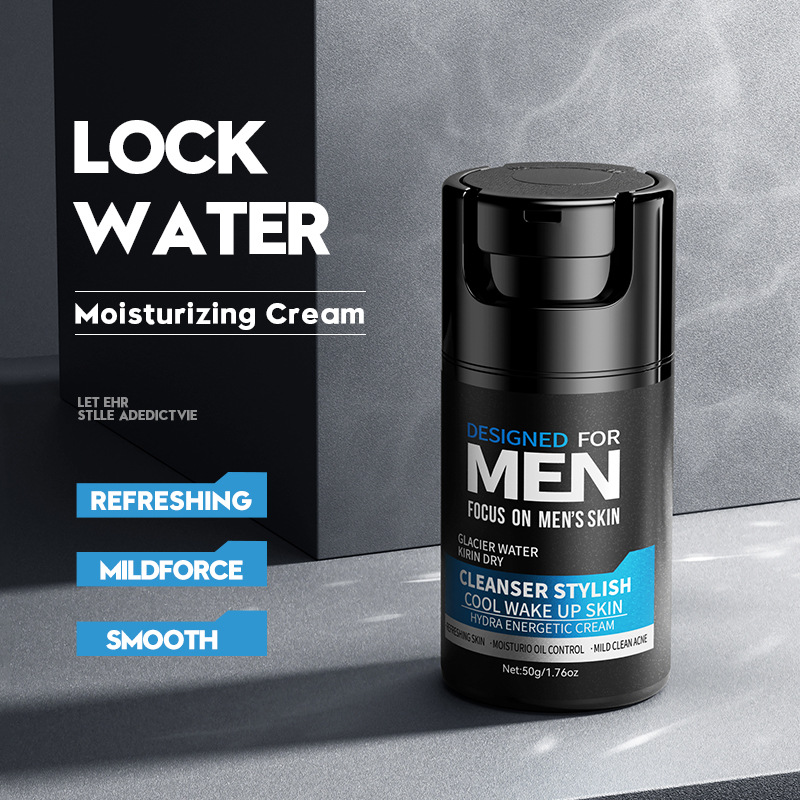 All-english SADOER Cool and Stylish Men's Multi-Effect Facial Cleanser Refreshing Men's skin Care Series Cross-border export wholesale Specification drawing
