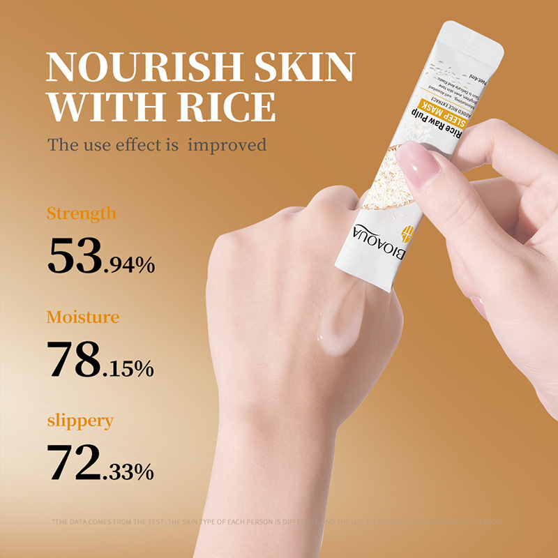 All-english BIOAOUA Rice puree Sleep Mask Hydrating and Moisturizing Cream Mask cross-border export wholesale Application Scenario