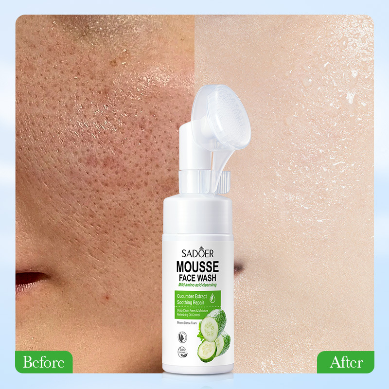 All-english SADOER Cucumber amino Acid Facial Cleanser Mousse Fine Foam Facial Cleanser cross-border export wholesale Item Picture