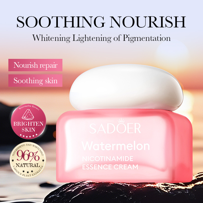 Cross-border export wholesale of SADOER Watermelon Nicotinamide Essence Cream, Moisturizing and Nourishing Face Cream in full English full figure