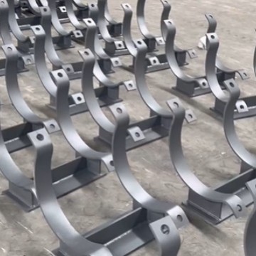 Carbon steel pipe clamp type sliding pipe support J2, welded pipe support, clamp type guiding pipe support, double clamp fixed pipe support details Picture