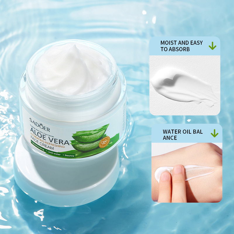 SADOER Aloe Vera Hydrating and Refreshing Cream, Hydrating and Moisturizing Skin Essence Cream, cross-border export wholesale Application Scenario