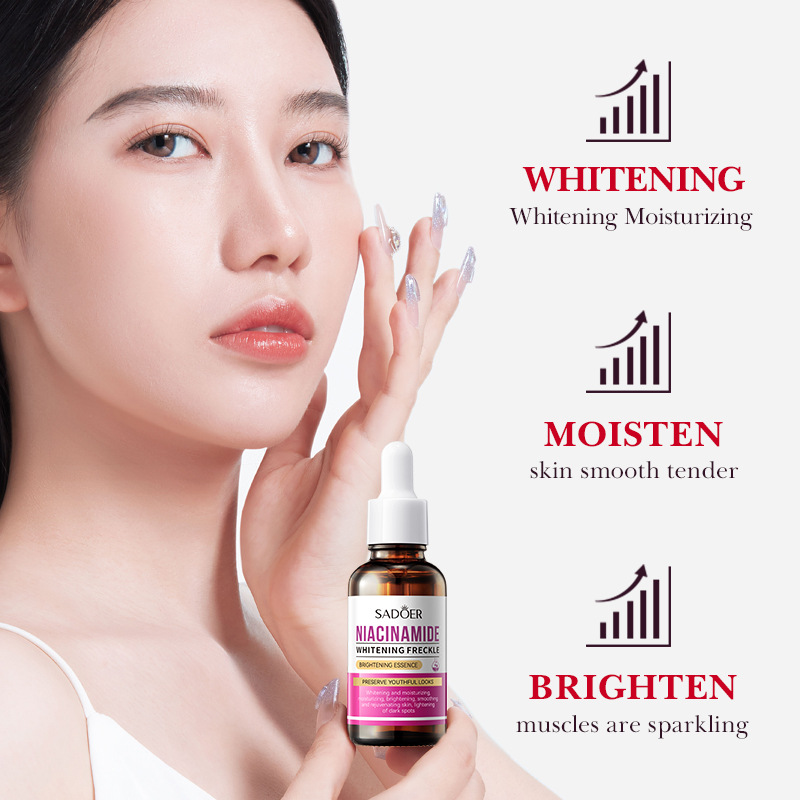 Cross-border wholesale of SADOER niacinamide Whitening, freckle-removing, Brightening Essence and Pore-shrinking Essence in full English Application Scenario