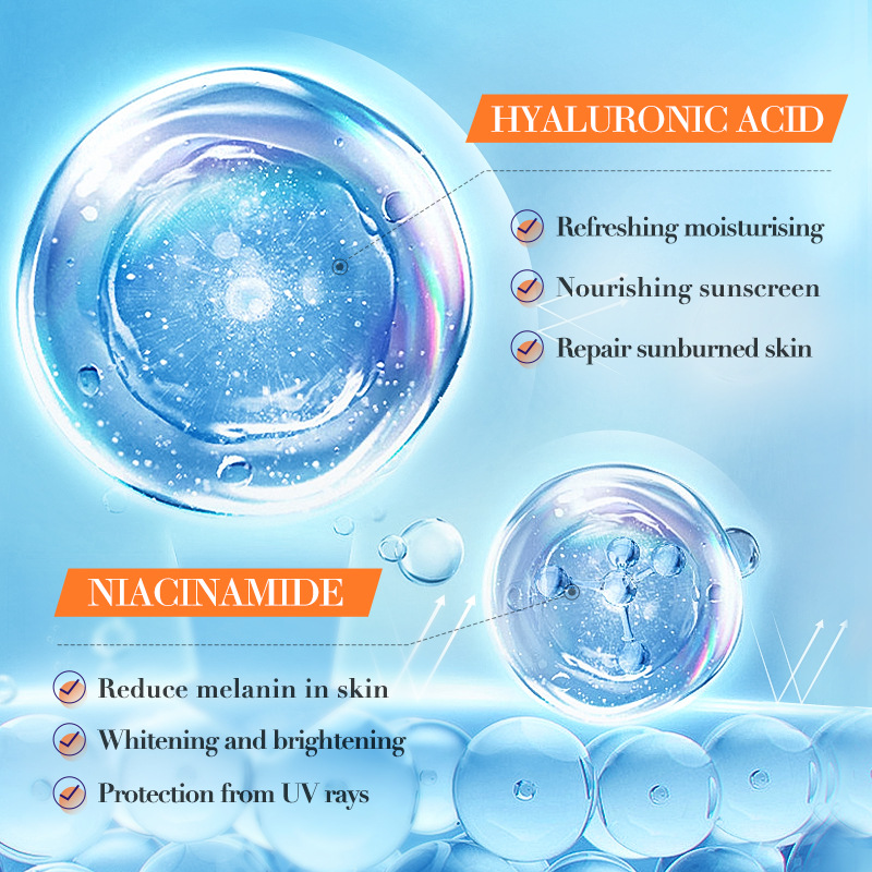 All-english SADOER Sunscreen Whitening Essence, refreshing and non-greasy sunscreen essence, cross-border export wholesale Specification drawing