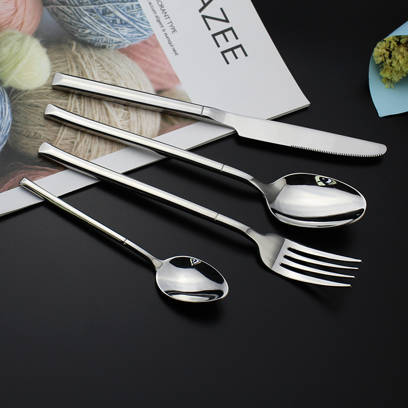 Cross-border Internet celebrity Portuguese 304 stainless steel knife, fork and spoon set, heavy Western tableware, steak knife and fork manufacturer full figure