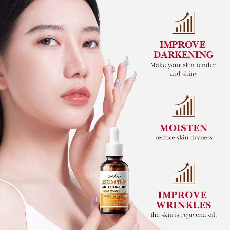 Cross-border export wholesale of SADOER astaxanthin Antioxidant Essence Hydrating and brightening Essence in English Application Scenario