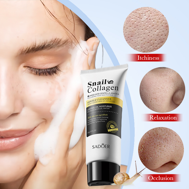 SADOER Snail Collagen Gentle Facial Cleanser, non-irritating facial cleanser, cross-border export wholesale details Picture