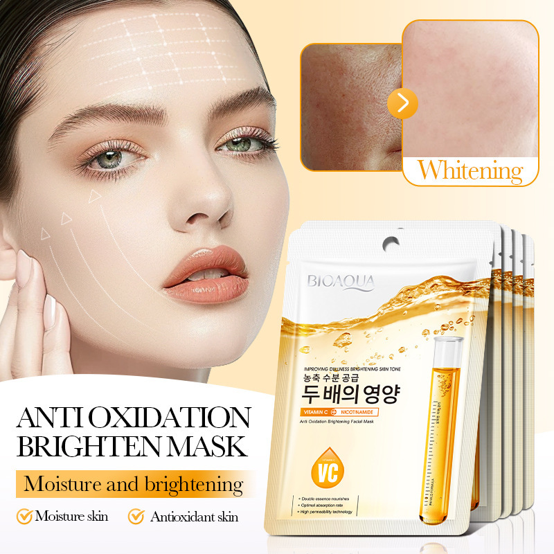 Cross-border wholesale of BIOAOUA Nicotinamide VC Antioxidant Brightening Facial mask in English details Picture