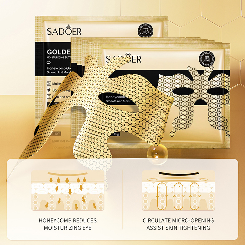 Cross-border export wholesale of SADOER Golden Butterfly Eye mask Hydrating and Nourishing Eye Mask Sheets in full English details Picture