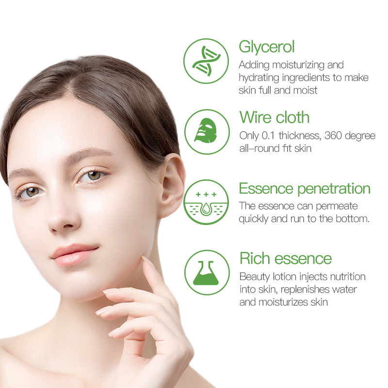 All-english ZOZU Aloe Vera Facial mask for hydrating, moisturizing and nourishing the face, cross-border export wholesale Item Picture