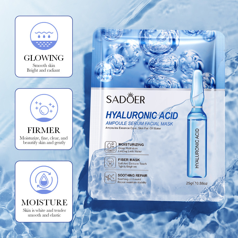 Cross-border wholesale of all-English SADEOR hyaluronic acid ampoule essence Facial mask hydrating facial mask Specification drawing
