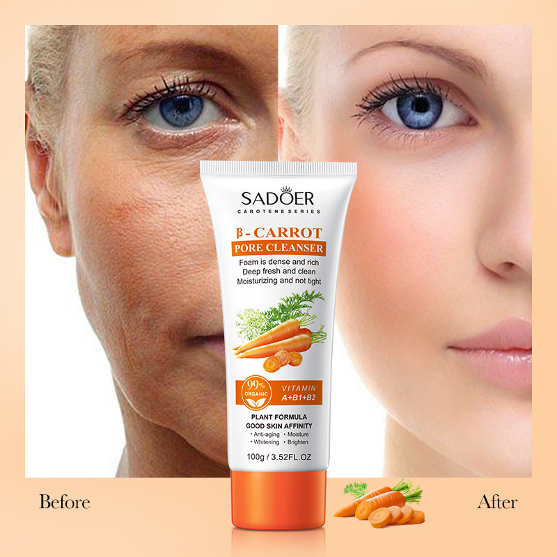 All-english SADOER Carrot Pore-Cleansing Facial Cleanser Cross-border export wholesale Specification drawing