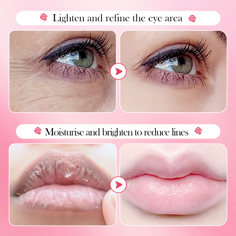 Cross-border wholesale of the all-English SADOER rose Eye Mask and Lip Mask set for moisturizing eyes and caring for lips Item Picture