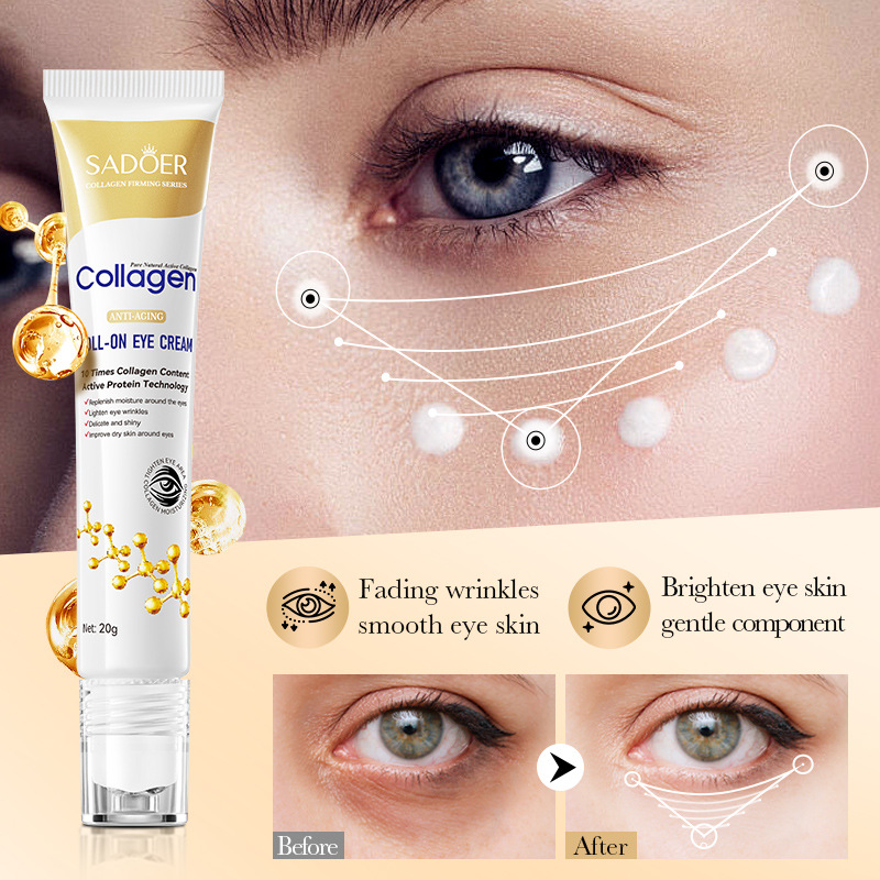 Full English SADOER Collagen Anti-Wrinkle Rolling Eye Cream Moisturizing Eye Cream Cross-border export wholesale details Picture
