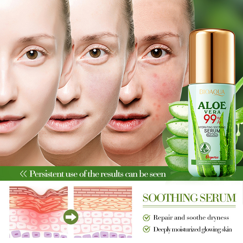 All-english BIOAOUA Aloe Vera Hydrating and Soothing Essence Moisturizing and Hydrating Skin Care Essence Cross-border export wholesale details Picture