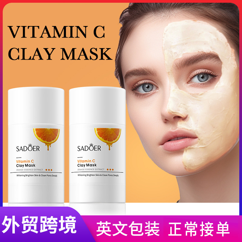 Cross-border export wholesale of SADOER vitamin C solid Mask for pore cleansing and fine mud mask full figure