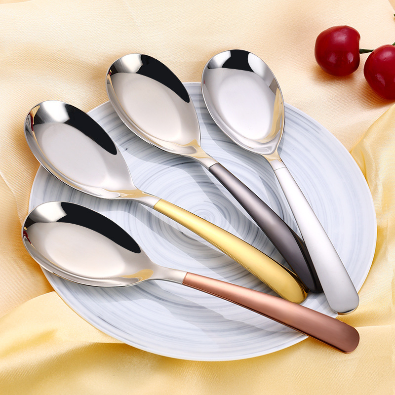316 stainless steel spoons, household eating spoons, soup spoons, spoon spoons, children's spoons, dessert spoons, main dining spoons, Western spoons full figure