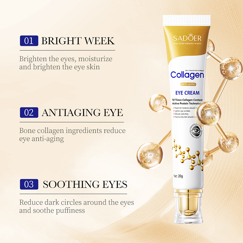 SADOER Bone Collagen Anti-Wrinkle Eye Cream Moisturizing and hydrating Eye Care Eye Cream Cross-border export wholesale Specification drawing