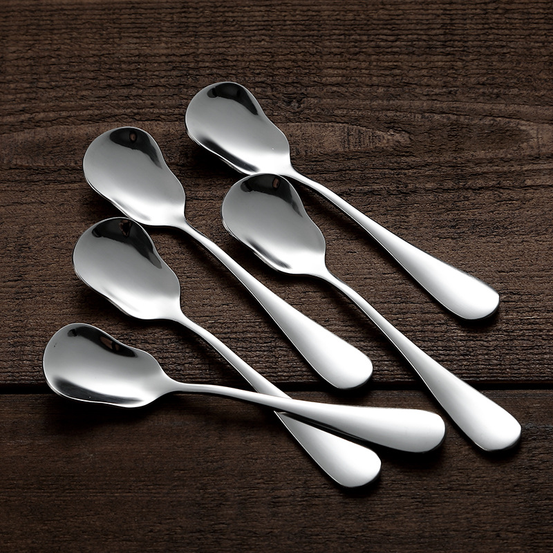 Stainless steel dessert spoon, creative ice cream spoon, yogurt spoon, ice cream spoon, cute little spoon, coffee pudding spoon full figure
