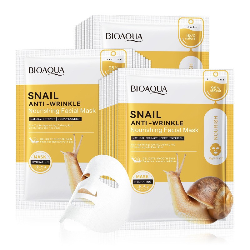 Cross-border wholesale of all-English BIOAOUA Whitening, Anti-Wrinkle and Anti-Oxidation Facial mask Hydrating and Nourishing Mask Specification drawing