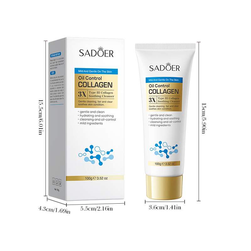 All-english SADOER Type III Collagen oil-Control Soothing Facial Cleanser for cleansing the face, cross-border export wholesale Item Picture