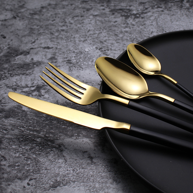 Cross-border Internet celebrity Portuguese 304 stainless steel knife, fork and spoon set, heavy Western tableware, steak knife and fork manufacturer details Picture
