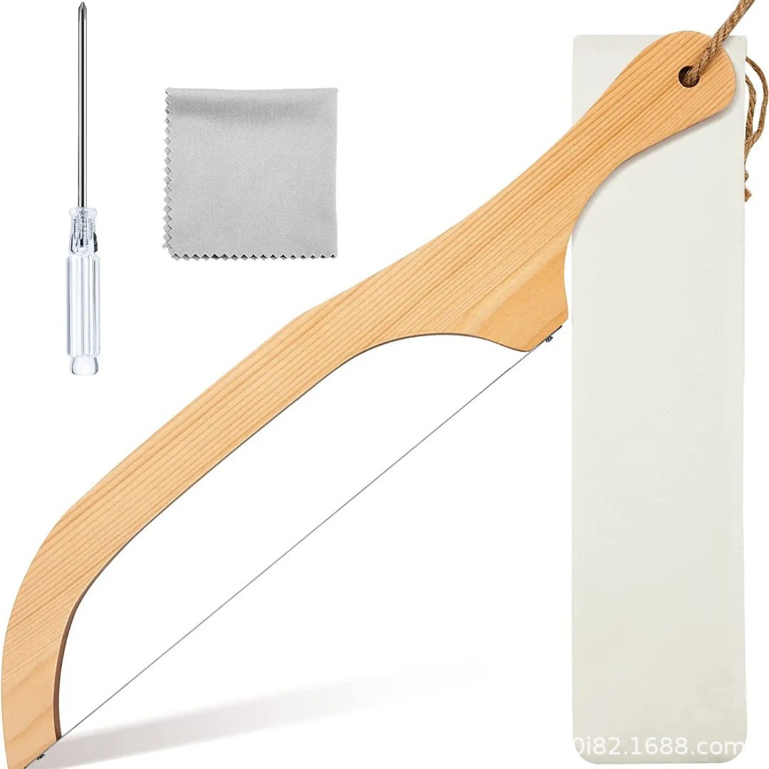 Wooden bread saw, solid wood cutting saw, household slicing tool, simple baking kitchen tool, bread slicing saw Item Picture