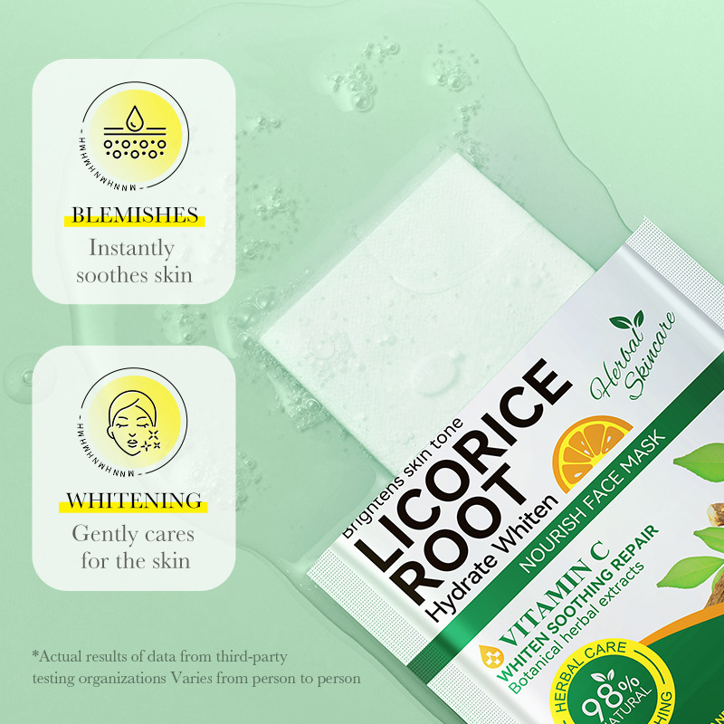 Full English SADOER Licorice VC Hydrating Whitening Nourishing Mask, Moisturizing and Hydrating Mask Patch Cross-border export wholesale details Picture