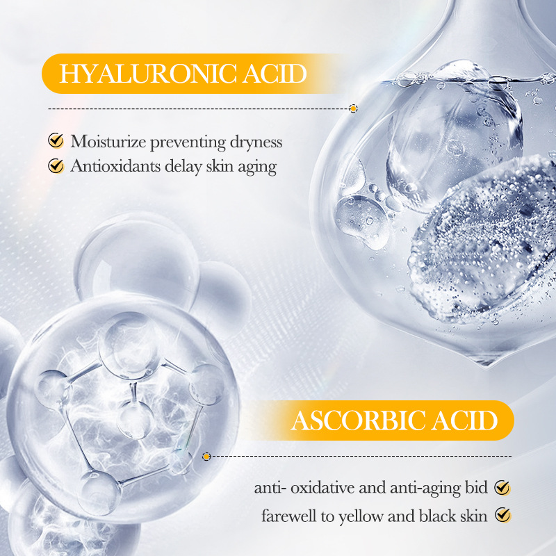 Cross-border wholesale of BIOAOUA Hyaluronic Acid and Vitamin C Whitening Facial mask in English details Picture