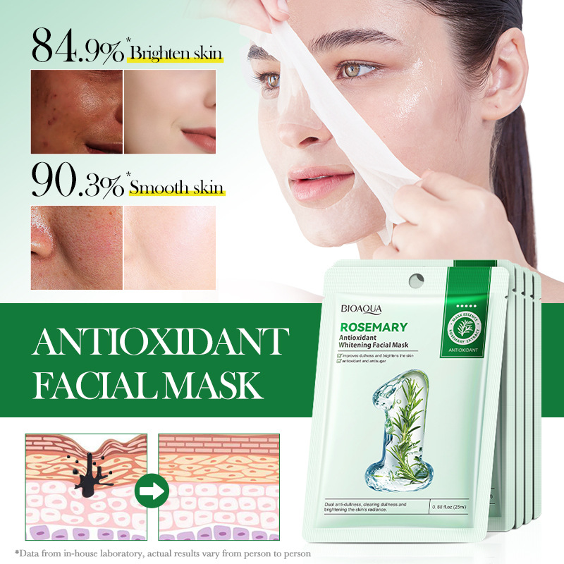 All-english BIOAOUA Rosemary Anti-Wrinkle Nourishing Whitening Facial mask Cross-border export wholesale Item Picture