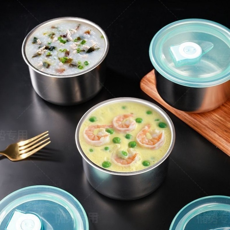Wholesale household stainless steel lunch boxes with LIDS, meal distribution boxes, kitchen side dish plates, distribution boxes, picnic boxes, and fruit preservation boxes Specification drawing