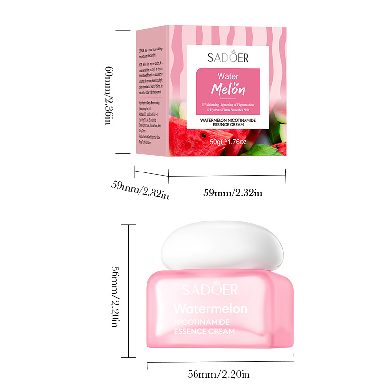 Cross-border export wholesale of SADOER Watermelon Nicotinamide Essence Cream, Moisturizing and Nourishing Face Cream in full English Item Picture