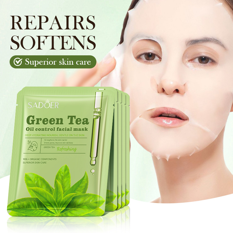 All-english SADOER Green Tea Oil-Control Refreshing Mask, Moisturizing and Hydrating Mask Patch, cross-border export wholesale details Picture