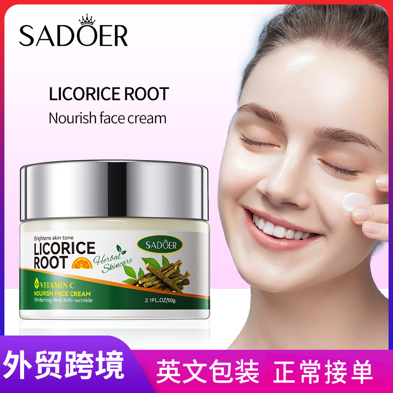 Full English SADOER licorice VC Nourishing Cream, with a moisturizing, softening and brightening texture, cross-border export wholesale full figure