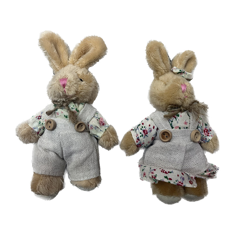 Linen couple rabbits, Japanese-style plush toys, rabbits, standing rabbits, creative dolls, cartoon accessories, plush figurines, keychains, cloth dolls, cute decorations, gifts, claw machine factory direct sales Item Picture