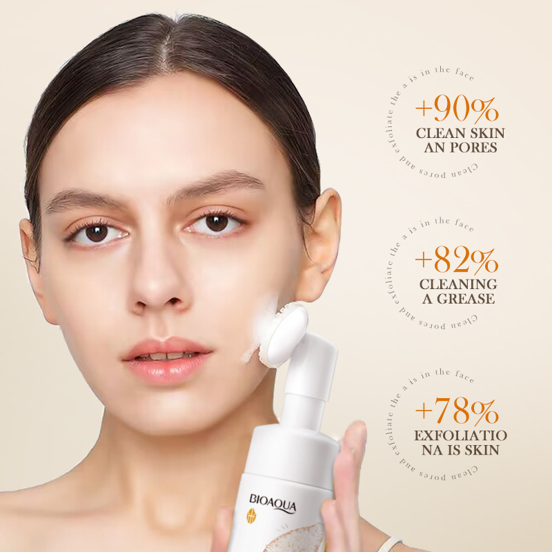 All-english BIOAOUA rice puree Cleansing Mousse Pore-cleaning Facial Cleanser with brush head cross-border wholesale Application Scenario