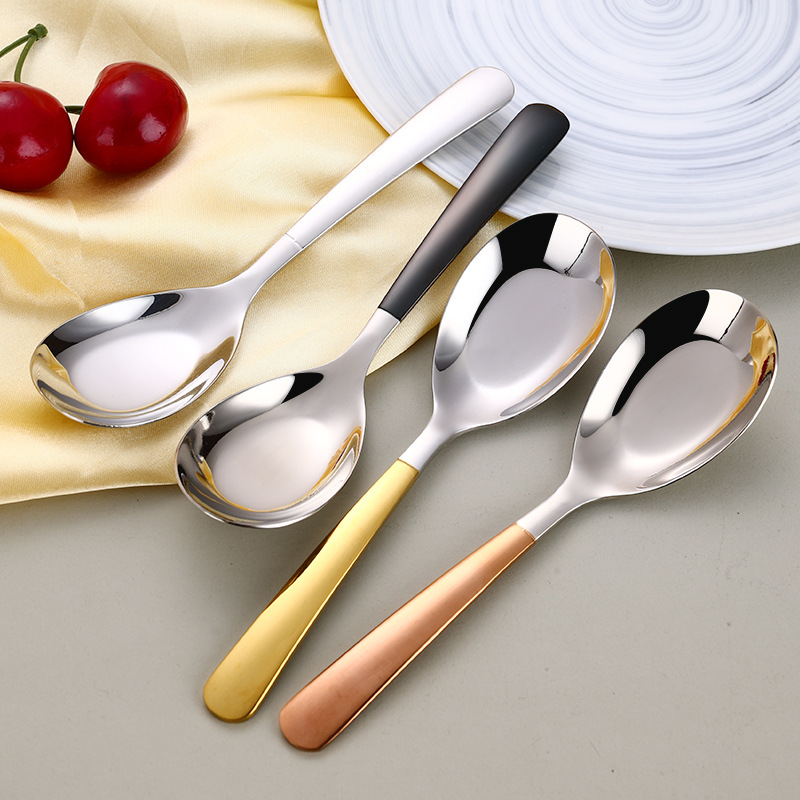 316 stainless steel spoons, household eating spoons, soup spoons, spoon spoons, children's spoons, dessert spoons, main dining spoons, Western spoons details Picture