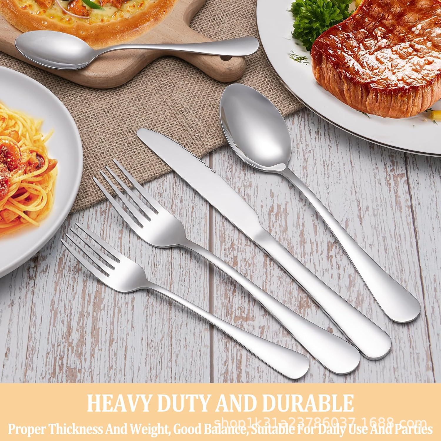 Cross-border Amazon stainless steel tableware 36-piece set, Western steak knife and fork, dessert spoon and fork 6-person gift box set Application Scenario