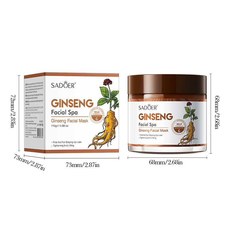 Cross-border export wholesale of all-English SADOER ginseng mask for moisturizing, hydrating and smooth skin Item Picture