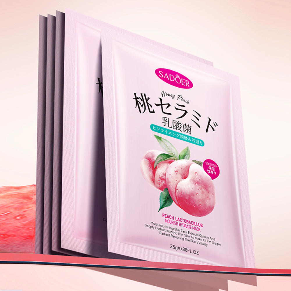 Cross-border export wholesale of SADOER Peach Lactic Acid Bacteria Nourishing and Hydrating Mask and Moisturizing Mask Item Picture