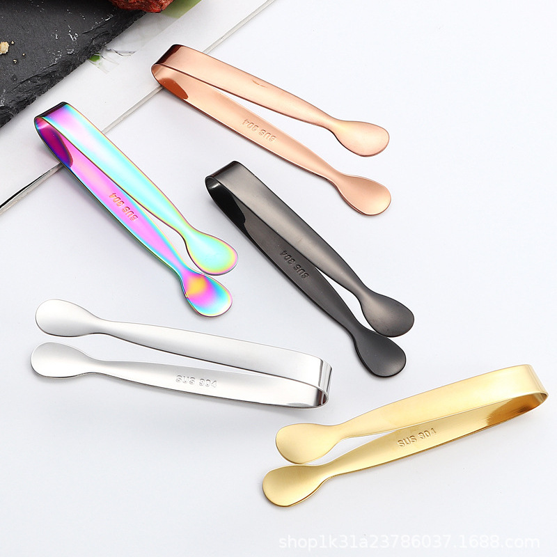 304 stainless steel bar ice cube tongs, sugar cube tongs, small ice tongs, ice cube bucket tongs, ice tongs, rose ice tongs details Picture
