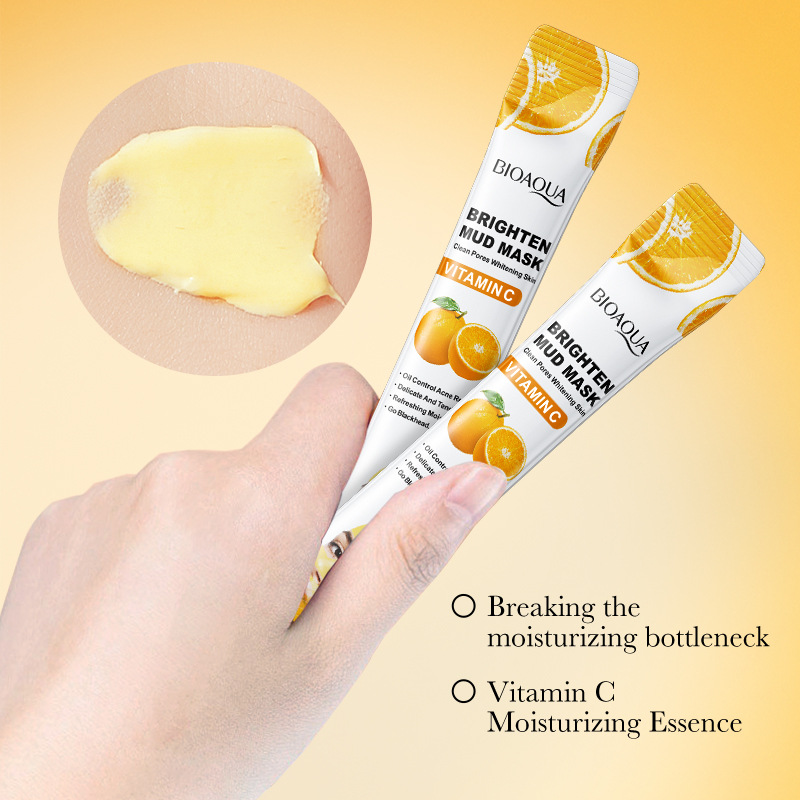 All-english BIOAOUA Vitamin c Brightening Mud Film Naked Skin Rejuvenation, brightening and Cleansing Mud Film cross-border export wholesale Application Scenario