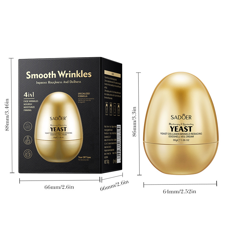 Cross-border export wholesale of SADOER Yeast Collagen Anti-Wrinkle Egg Shell Veil Cream Moisturizing Mask in English Item Picture