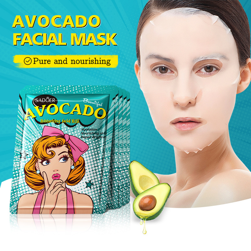 All-english SADOER Avocado Plant Extract Moisturizing Goddess Mask, Hydrating and Moisturizing Mask Patch Cross-border export wholesale full figure